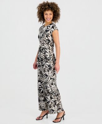 Women's Printed Wide-Leg Pull-On Pants