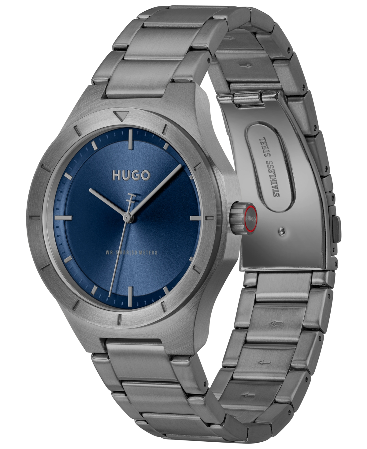Hugo Boss Men's Lit Quartz Ionic Plated Grey Steel Watch, 42mm