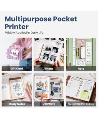 PM290C Inkless Sticker Maker: Portable Bluetooth Printer with 3 Paper Rolls