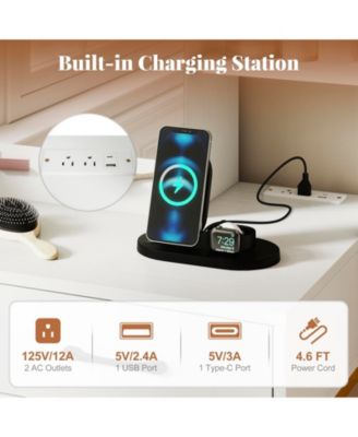 Vanity Desk with Storage Drawers and Charging Station, Makeup Dressing Table