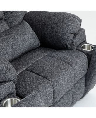 Velvet Electric Lift Recliner with Heating and Massage, Power Lift Sofa Chair with 2 Pocket Cup Holders, 2 Remote Controls, 4 OKIN Motors