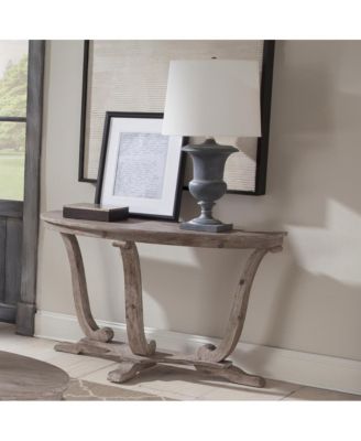 Greystone Mill Sofa Table in Stone White Wash w/ Wirebrush Distressing