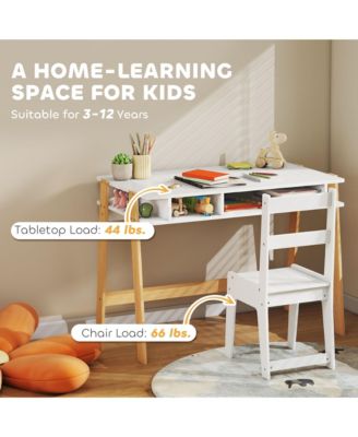 Kids Desk and Chair Set with Storage for Ages 3–12