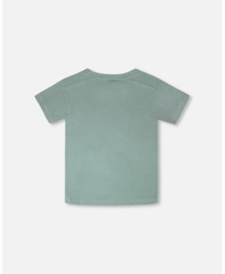 Big Boys ganic Cotton Jersey T-Shirt with Cross Bag Green