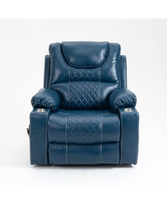 Leather Recliner Chair with 2 Cup Holder, Lounge Chair Power Lift Chair Relax Sofa Chair