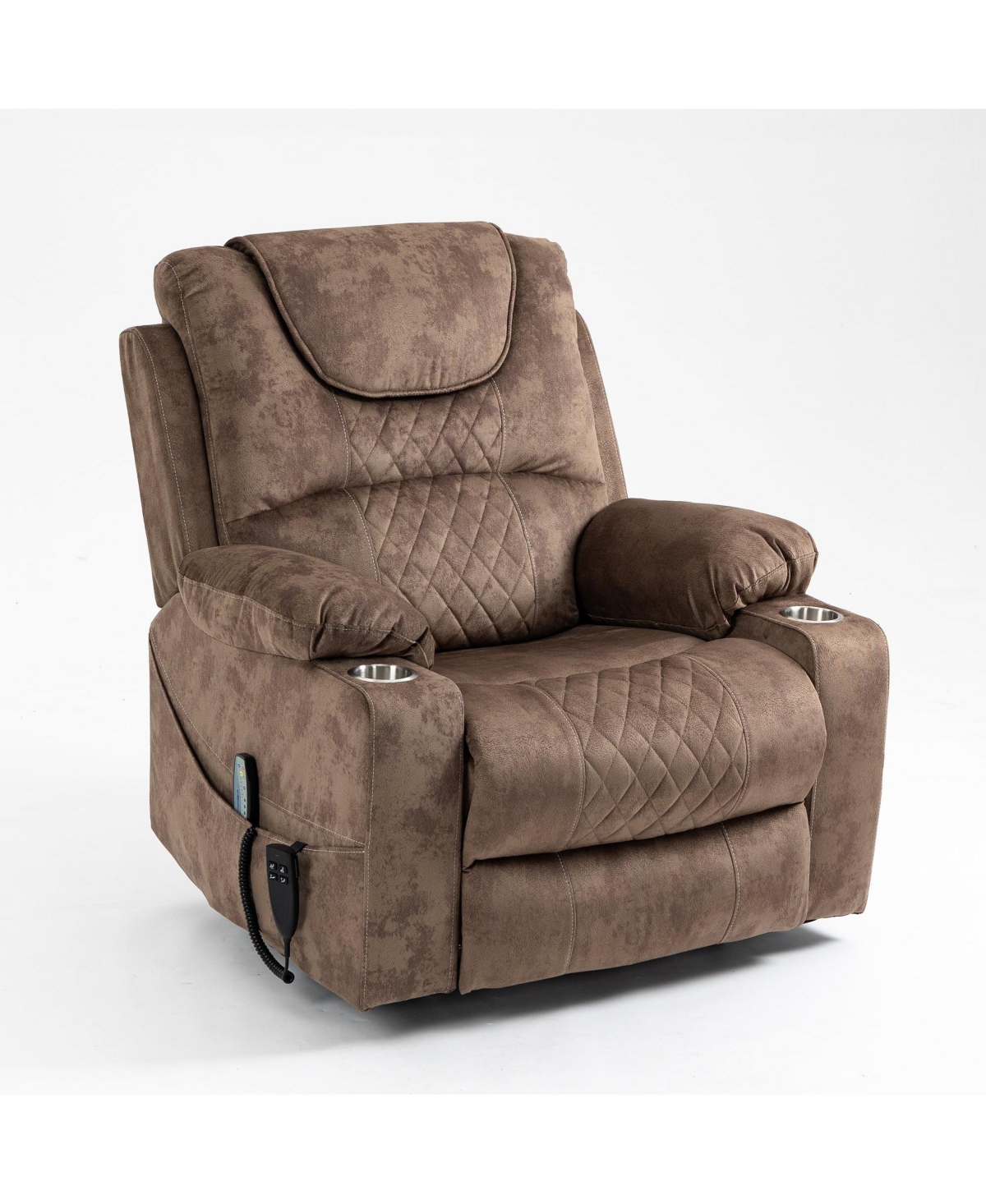 Boyel Living Leather Recliner Chair with 2 Cup Holder, Lounge Chair Power Lift Chair Relax Sofa Chair