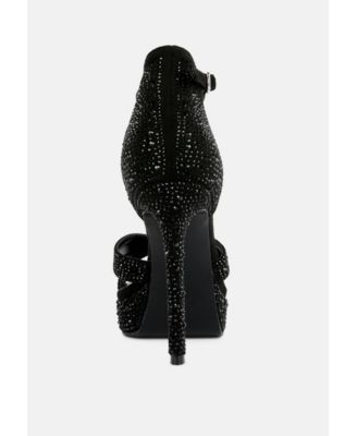 REGALIA Womens Rhinestone Embellished Stiletto Sandals