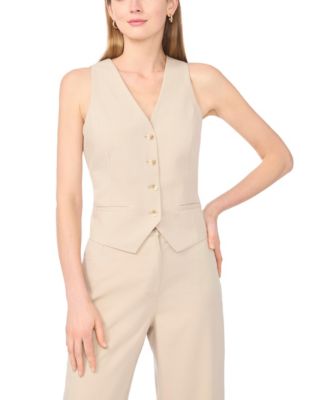 Women's V-Neck Sleeveless Button Vest