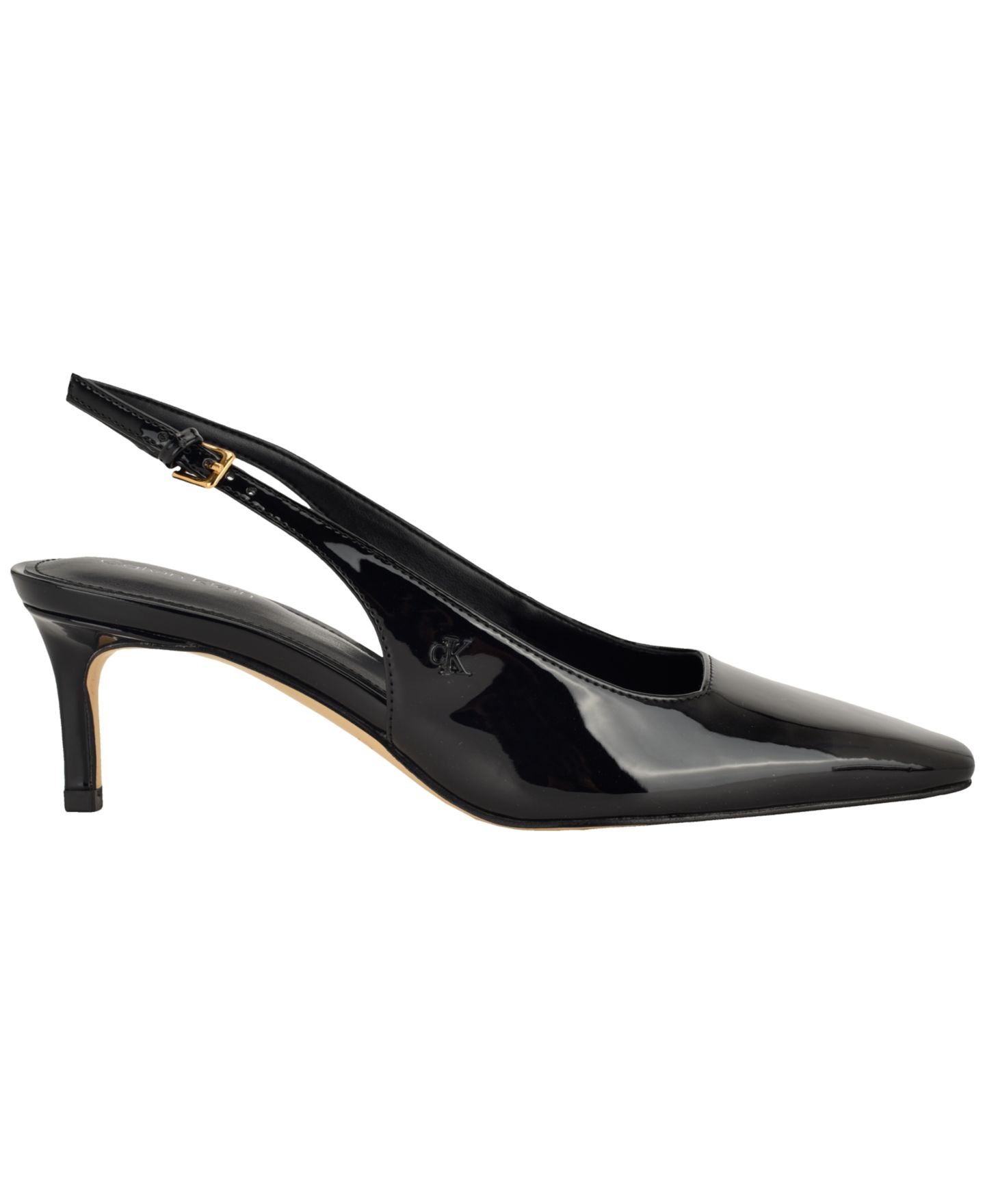 Женские туфли Calvin Klein Sorena Snip Toe Slingback Pumps, цвет: Чёрный лаковый — фото 2