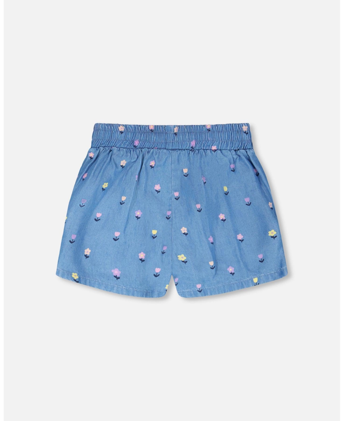 Deux par Deux Big Girls Chambray Flower-Print Shorts