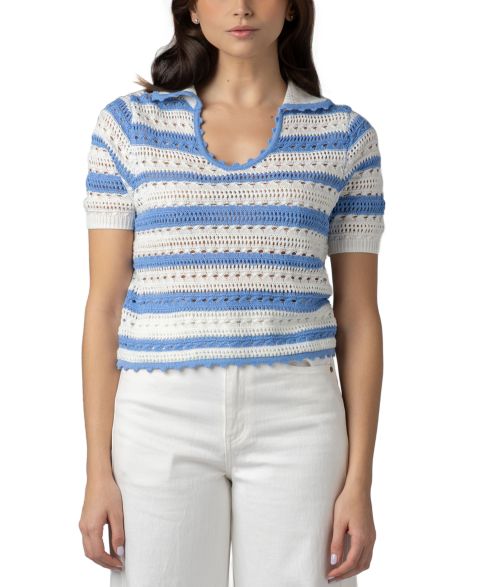 Женское поло Blank NYC V-Neck Polo, цвет: Молочный