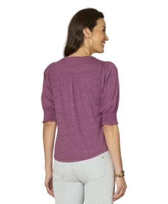 Petite Elbow-Sleeve Knit Top