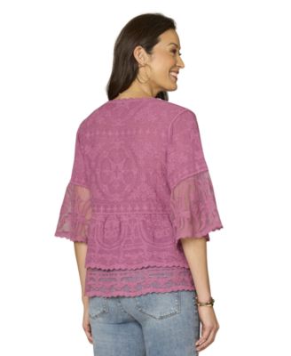 Petite Scoop Neck Bell Sleeve Top