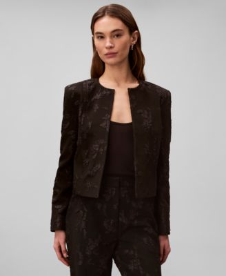 Women's Novelty Crew Neck Cropped Jacket