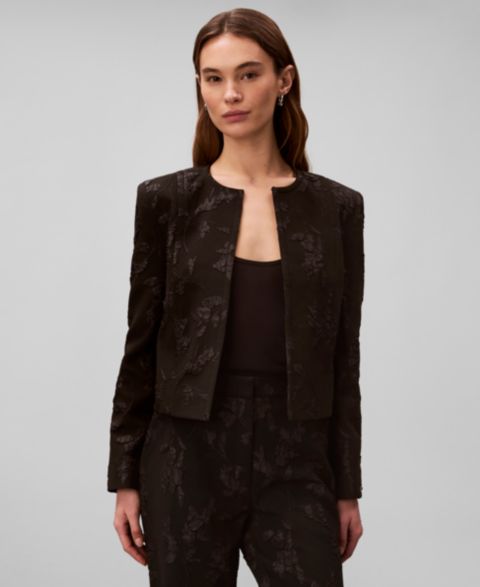 Женские куртки Calvin Klein Women's Novelty Crew Neck Cropped Jacket