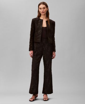 Women's Novelty Crew Neck Cropped Jacket