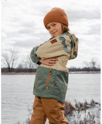 Big Boys Mid-Season Jacket Green Camouflage Print
