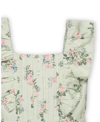 Little Girls Organic Flutter Sleeve Sateen Jumpsuit