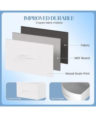 18 Drawer Long Dresser with Fabric Drawers, Sturdy Metal Frame, PU Handles, Spacious Storage Cabinet for Bedroom, Living Room, or Entryway