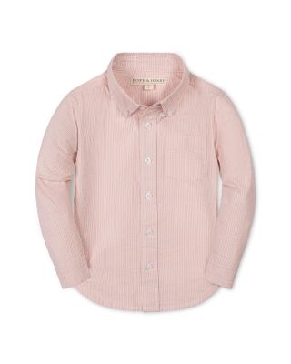 Toddler Boys Organic Long Sleeve Seersucker Shirt