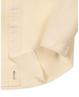 Toddler Boys Organic Long Sleeve Seersucker Shirt