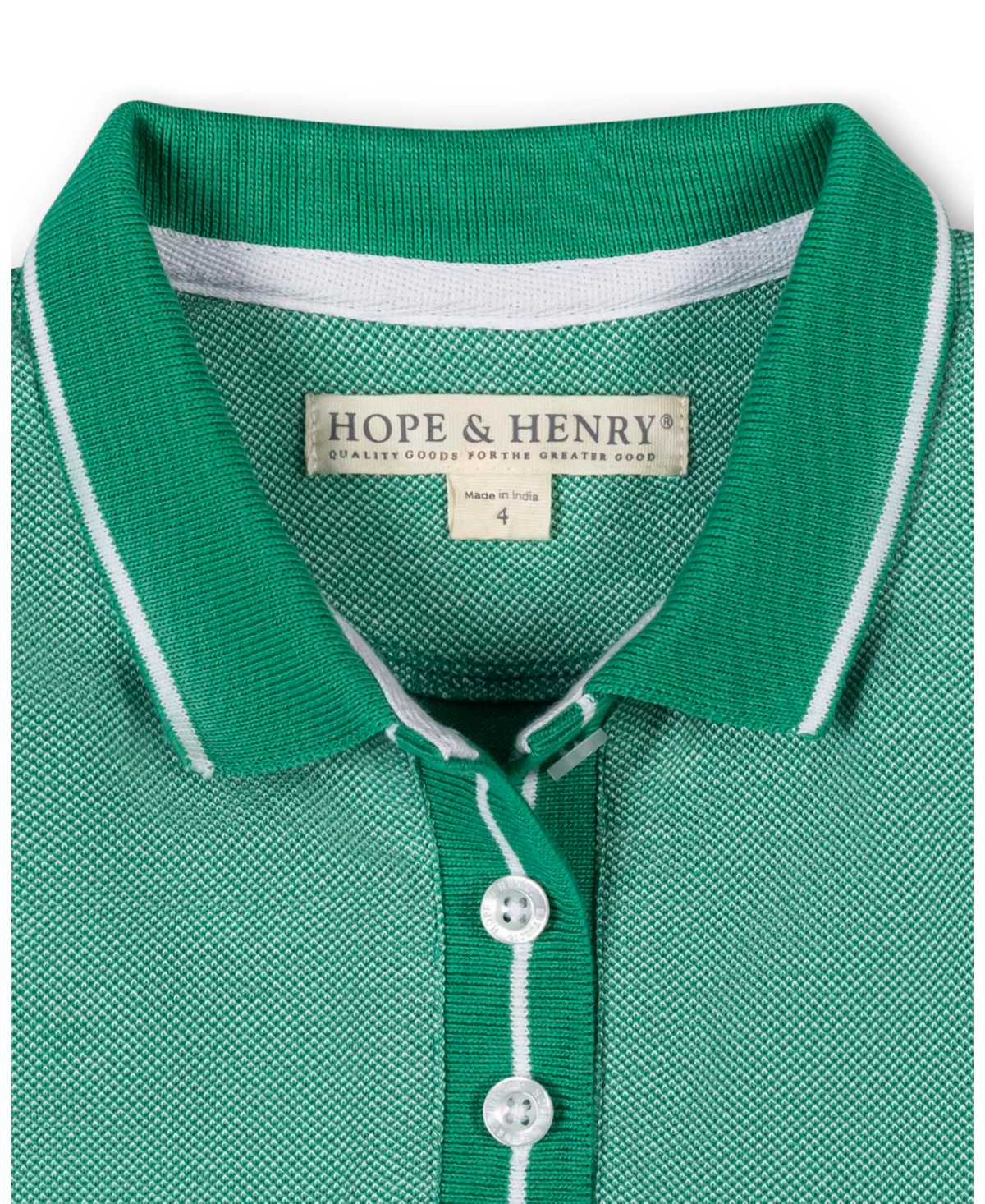 Hope & Henry Little Girls Organic Sleeveless Pique Polo Dress