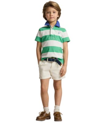 Boys' 2-7 Striped Cotton Short-Sleeve Rugby Shirt