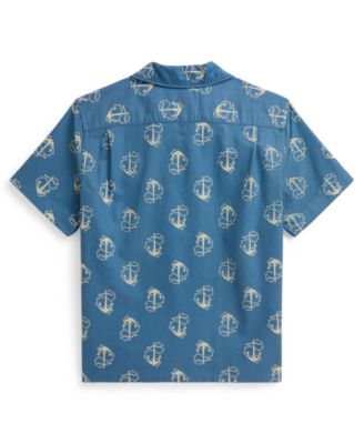 Boys' 8-20 Anchor-Print Short-Sleeve Camp Shirt