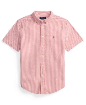 Boys' 8-20 Striped Pattern Short-Sleeve Shirt