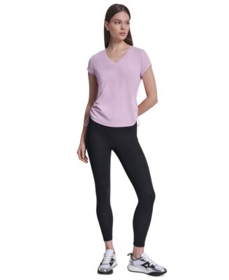 Women's Ruched Side Seams V-Neck Tech T-Shirt