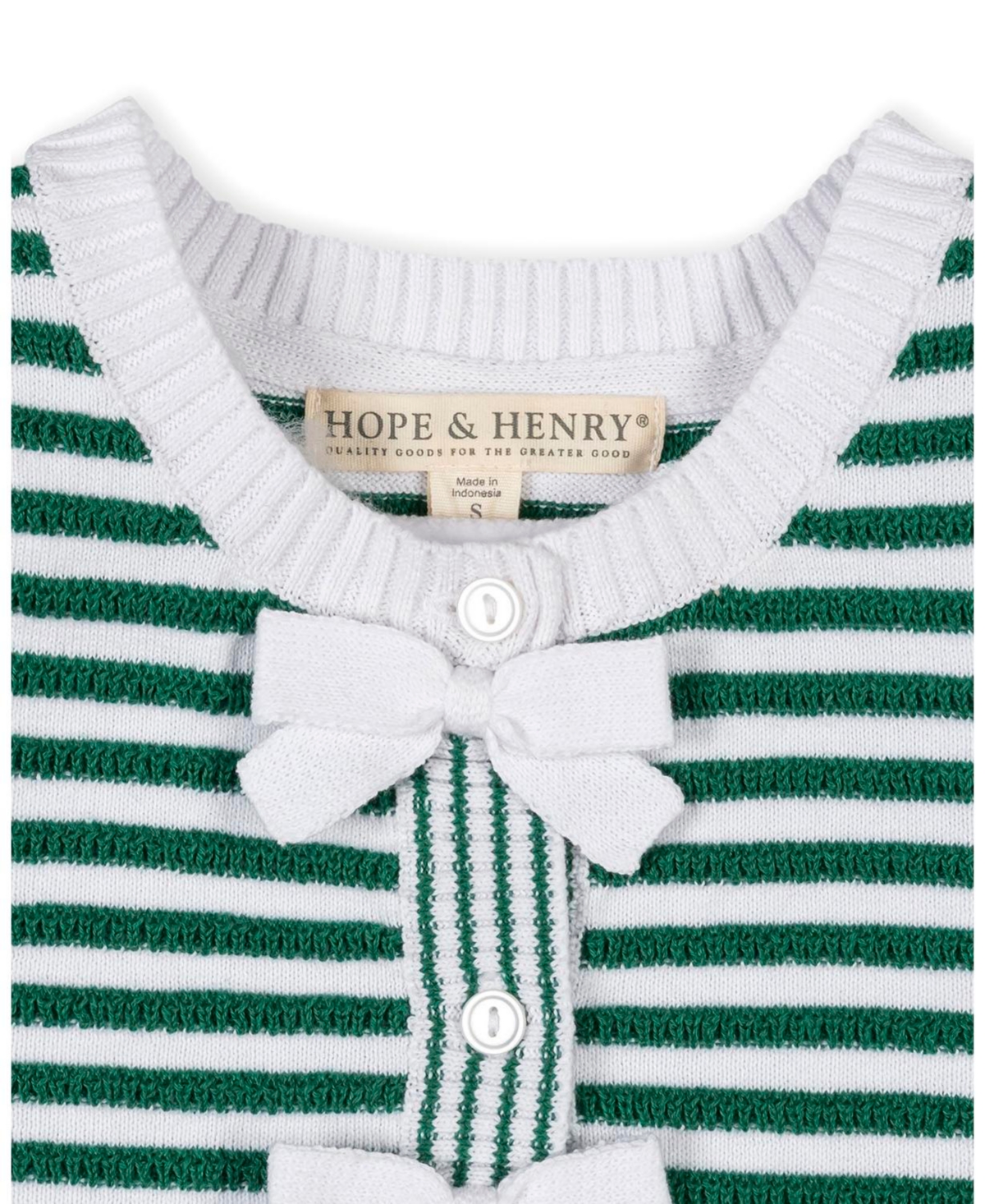 Hope & Henry Girls Organic Button Front Sweater Tank with Bows