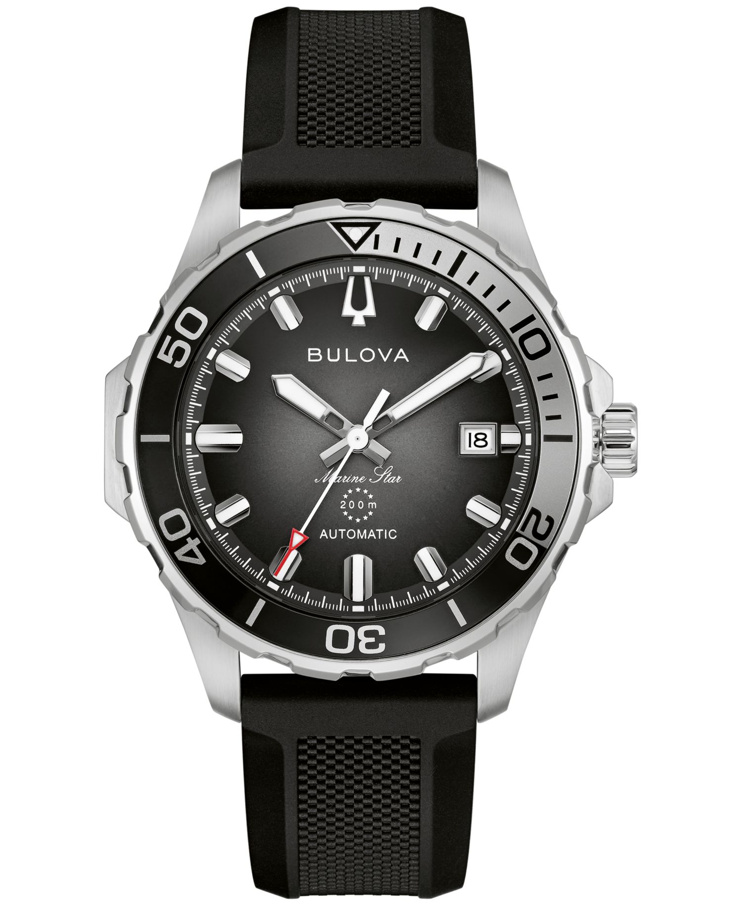 Men's Marine Star Series B Automatic Black Silicone Rubber Watch 45mm
