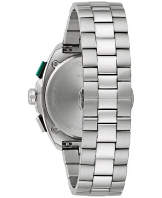 Men's Racing Racer Silver-Tone Stainless Steel Bracelet Watch 42mm