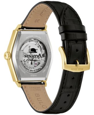 Men's Frank Sinatra Nothing But The Best Black Leather Strap Watch 40mm