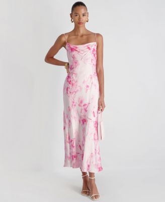 Women's Oona Satin Sophie Cowl Neck Flare Midi Dress