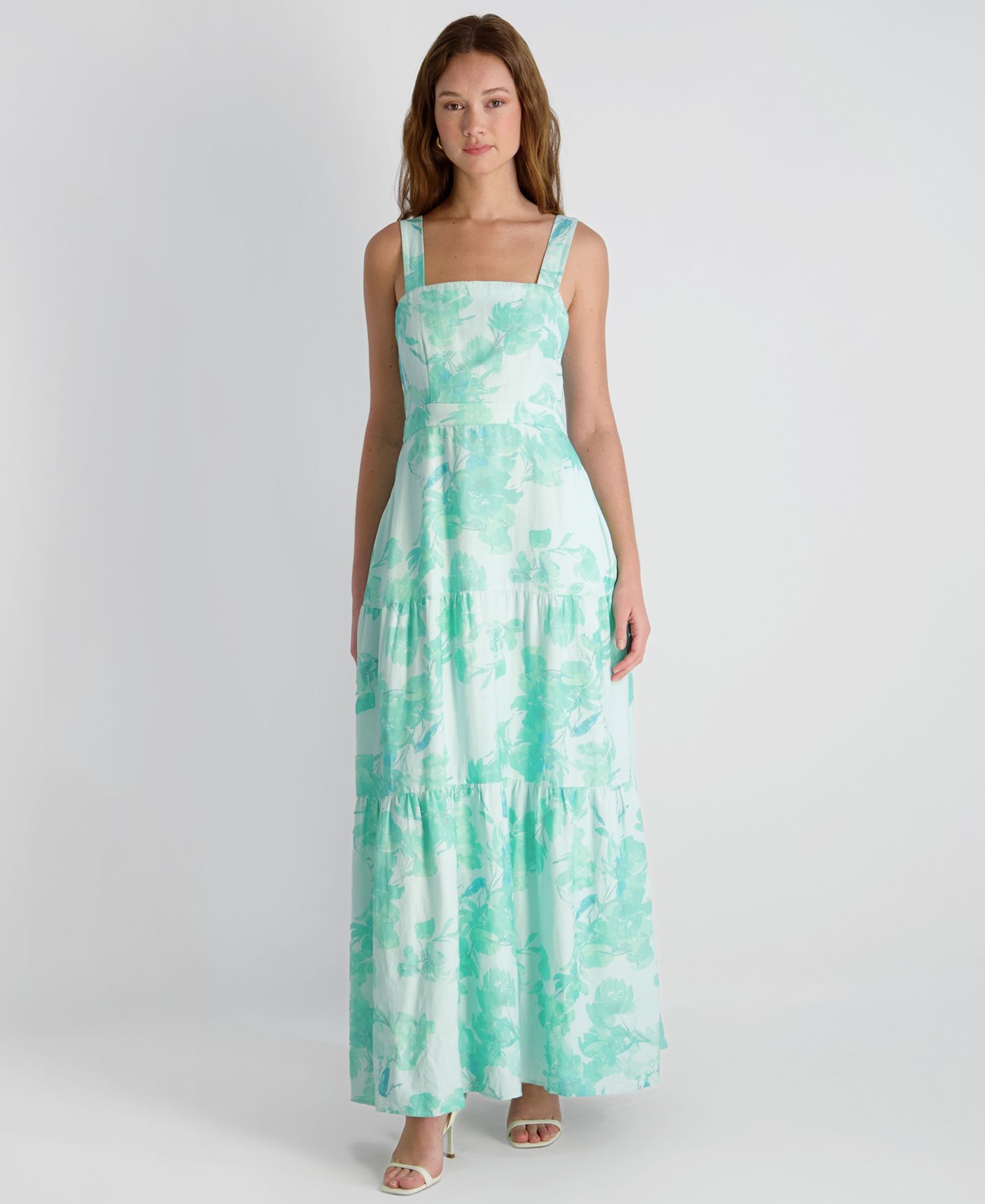 Women's Cooper Linen Sophie Fleur Square Neck Maxi Dress