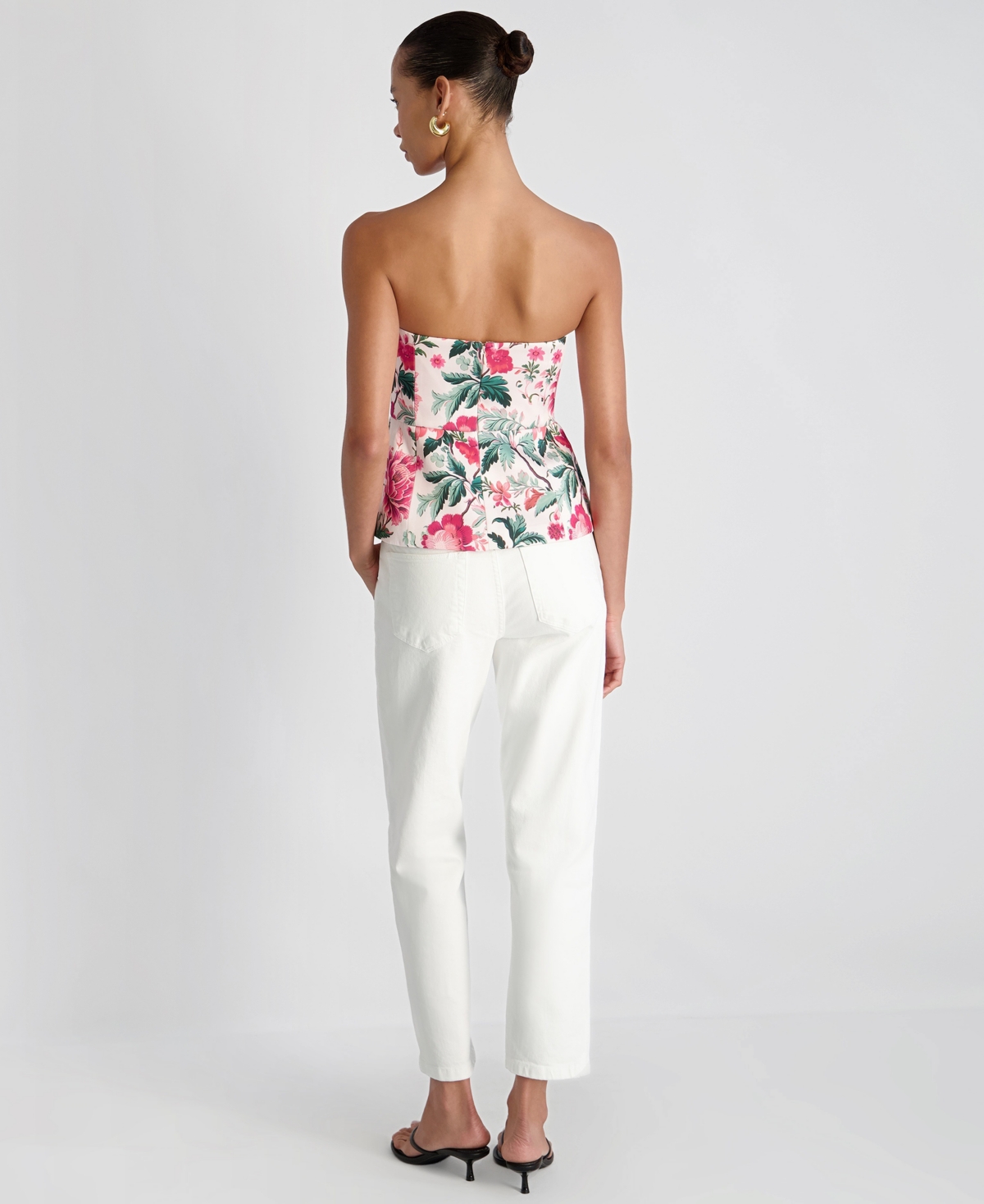 French Connection Women's Cooper Linen Strapless Oversized Blouson Top