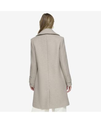 Regine Sb Women's Soft Wool Boucle Coat With Back Vent