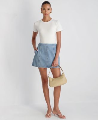 Women's 90s Denim Multi Seam Mini Skirt