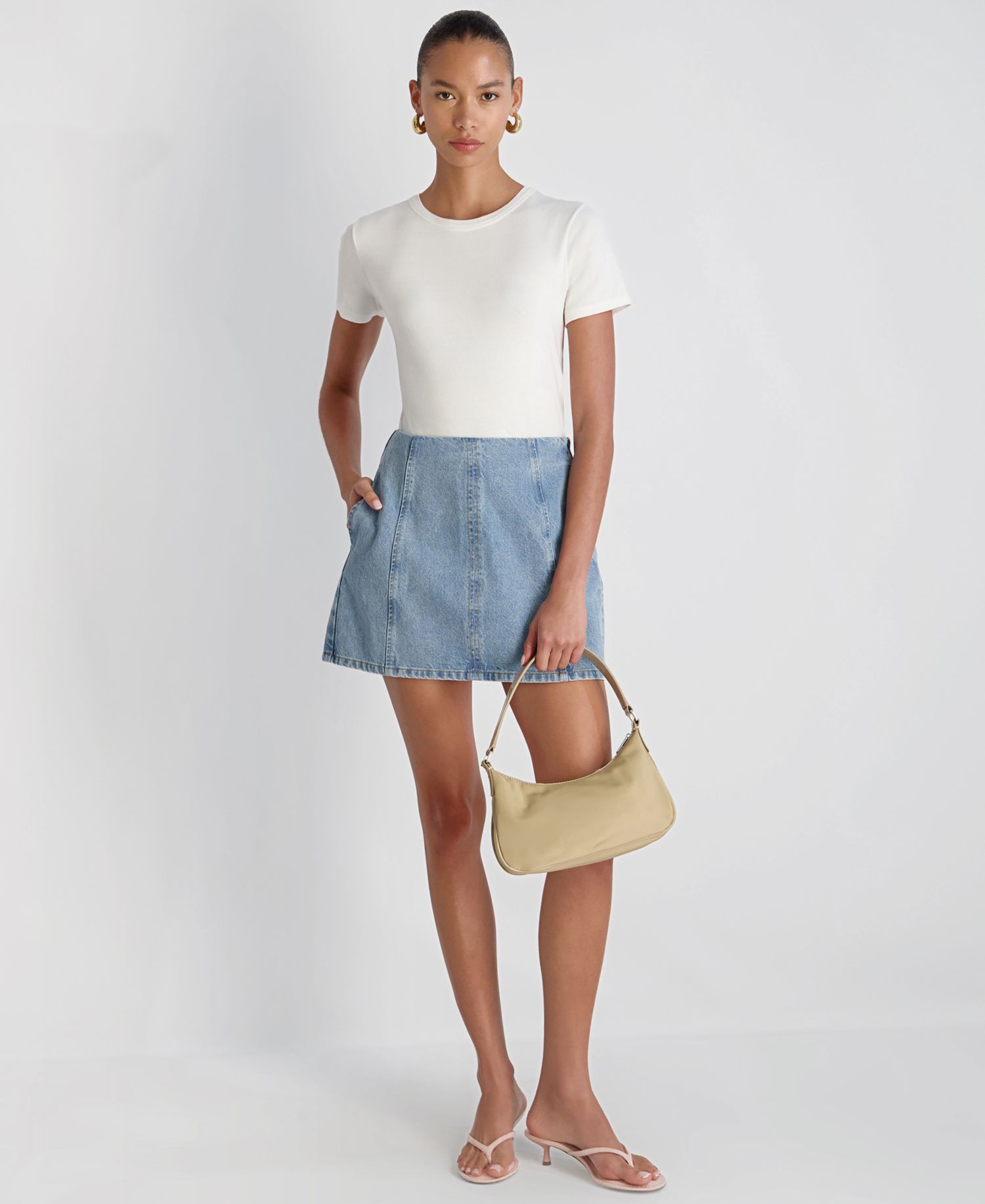 Women's 90s Denim Multi Seam Mini Skirt