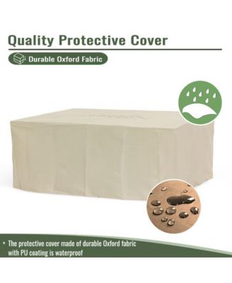 42inch Rectangle Steel Fire Pit Outdoor Fire Table with Glass Wind Guard