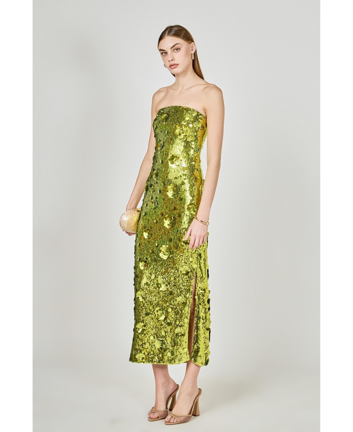 endless rose Women's Sequins Applique Midi Dress