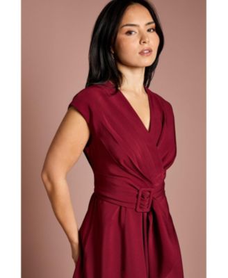 Women's Belted Crepe Dress
