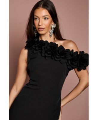 Women's 3d Floral One Shoulder Mini Dress