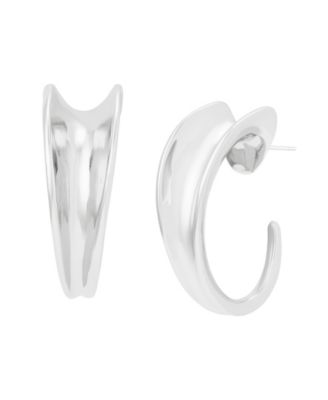 Robert Lee Morris Soho Silver Sculpted Medium Hoop Earrings - Silver 36$