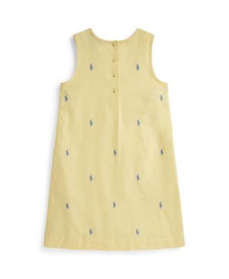 Girls' 7-16 Polo Pony Crewneck Oxford Dress