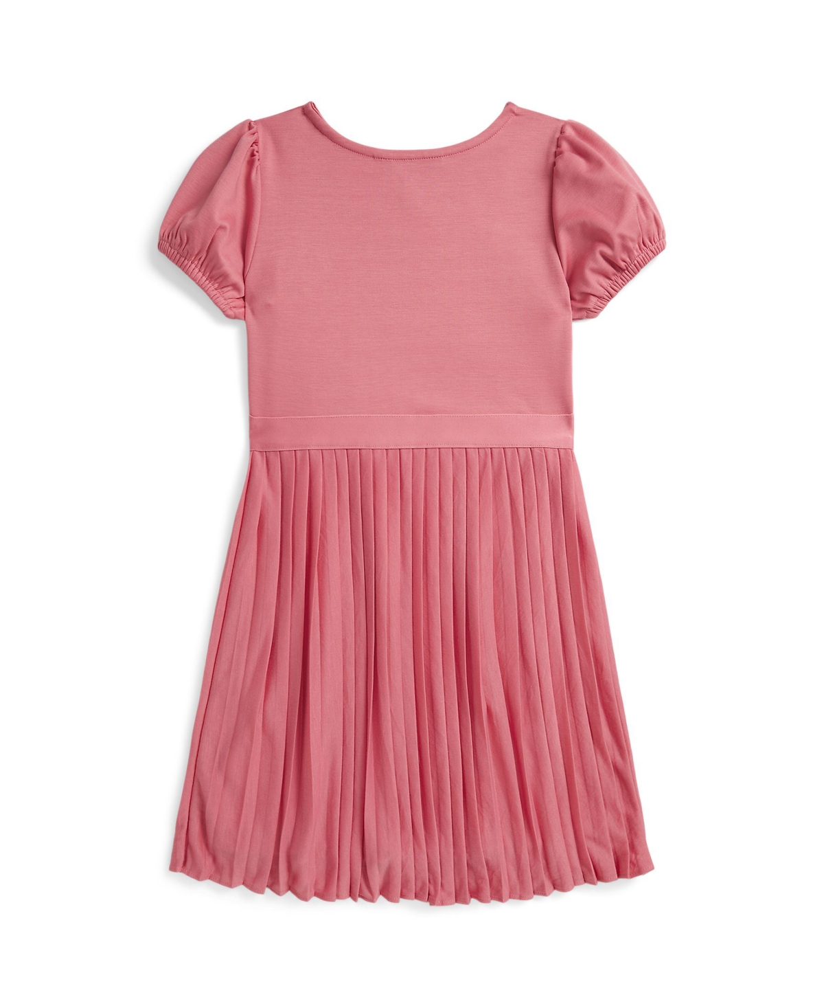 Polo Ralph Lauren Girls' 7-16 Round Neck Pleated Stretch Ponte Dress