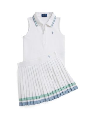 Girls' 7-16 Stretch Mesh Half-Zip Boxy Polo Shirt