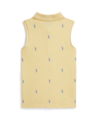 Girls' 7-16 Four-Button Placket Pony Stretch Mesh Polo Shirt