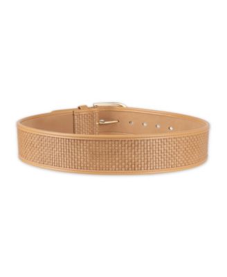 Mini Box-Woven Leather Polished Buckle Belt